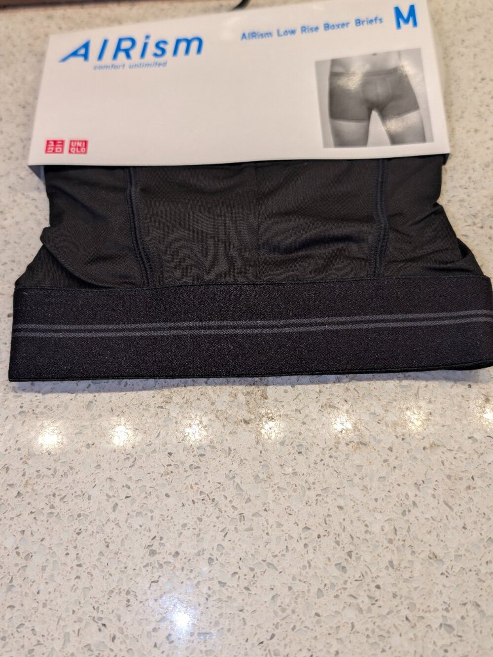 NEW w/Tags-Uniqlo Airism Men's Size M Black Low Rise Boxer Briefs